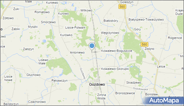 mapa Kolonia Przybyszewo, Kolonia Przybyszewo na mapie Targeo